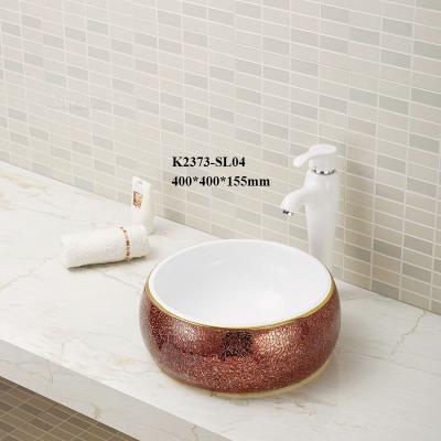 China Unique Luxury Clean Vessel Accessories Bathroom Sink Ceramic Wash Basin for sale