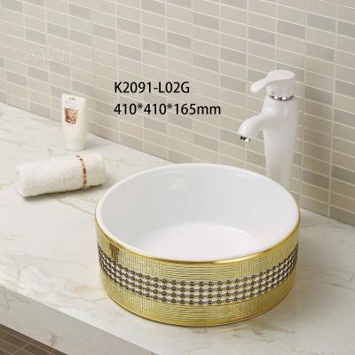 China Color Art Round Bathroom Countertops Cabinet Easy Clean Basin For Sale for sale