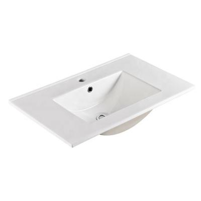 China Modern Design Modern Rectangular Basin Edge Cabinet Ceramic Slim Basin for sale