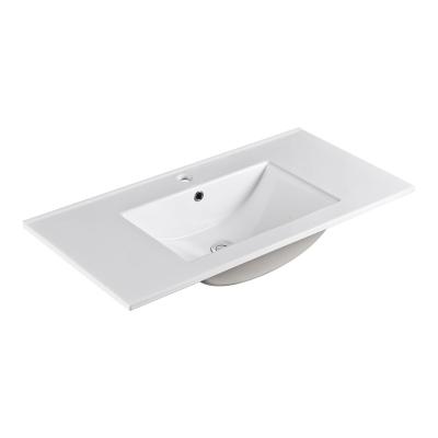 China Easy Clean Slim Edge Wash Basin Rectangular Ceramic Wash Basin KD9090E/KD9090B for sale