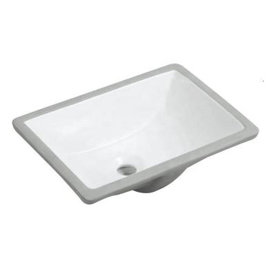 China Farmhouse Style Minimalist Style Retangular Ceramic Semi-Recessed Sink Under Counter Basin for sale