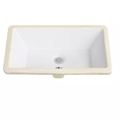 China Good Quality Traditional Minimalist Style Ceramic Rectangular Under Counter Basin Semi-Recessed Basin for sale