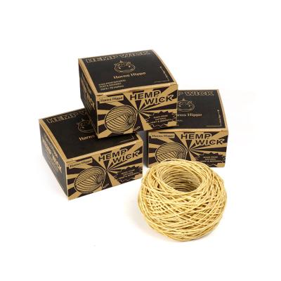 China 197 ft Classic High Quality 60 Meters 100% Organic Hemp Wicks Natural Hemp Ball Coating Beeswax Wicks for sale