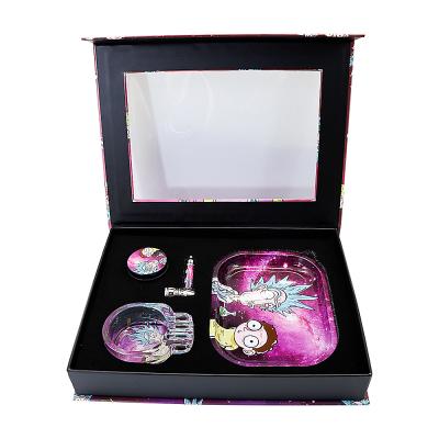 China Rolling Tray Sets Hot Selling Custom Rolling Tray Sets With Grinder Pipe Ashtray Combo for sale