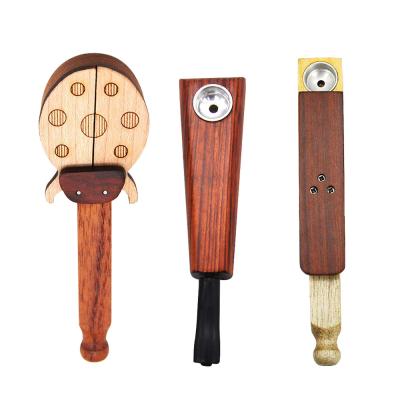 China Wholesale Cheap Novelty Handcraft Wooden Tobacco Herb Hand Wooden Smoking Pipe Pipes for sale