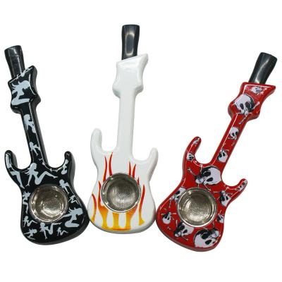 China Stylish Novelty Guitar Shaped Smoking Pipe Instruments Theme Cigarette Tobacco Smoke Pipes for sale