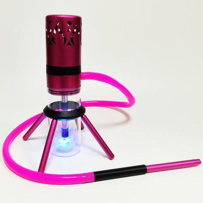 China Smoke 2021 New Rocket Shisha Hookah Led Glow Light Aluminum Shisha Glasses Launch Stand for sale