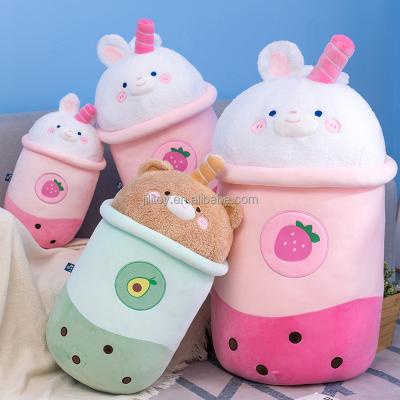 China Eco-Friendly Bubble Boba Tea Plush Rabbit Plush Toys Dropshipping Custom Plush Bear Stuffed Toy for sale