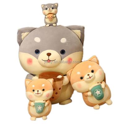 China Eco-Friendly Material Soft Plush Toy Animal Pillow Customized Plush Toy Doll Tea Bubble Tea Plush Shiba Inu Custom Pillow Stock Custom Toys for sale