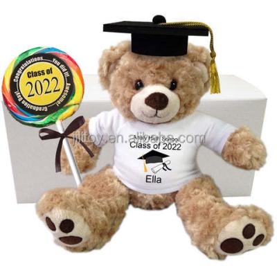 China Lovely OEM Custom Animal Teddy Bear Graduation Sublimation T-shirt Logo Stuffed Gift and Plush Toys for sale