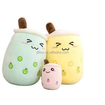 China Custom Cute Eco-Friendly Bubble Tea Plushie Toy Boba Milk Tea Plush Toy Keychain Fruit Plush Toy for sale