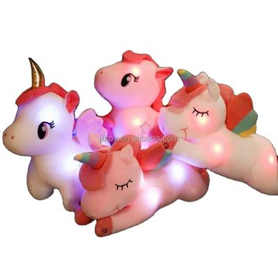 China Custom Stuffed Toys Eco-friendly Material Unicorn Stuffed Animal Plush Toy Pillow Plush Toys Unicorn Plush Pillow Light Up 36cm for sale