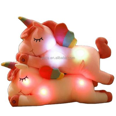 China Custom Stuffed Toys Eco-friendly Material Unicorn Stuffed Animal Plush Toy Pillow Plush Toys Unicorn Plush Pillow Light Up 36cm for sale