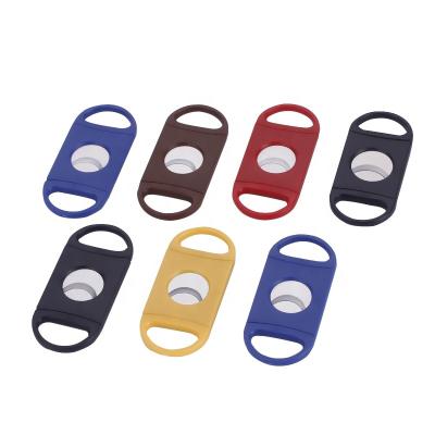 China 2020 Wholesale Luxury Custom Double Blade Plastic Double Blade Cigar Cutter With Cigar Cutter Supplier for sale