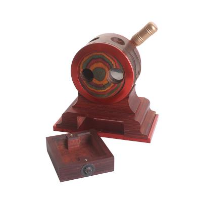 China 2021 Yiwu Sales Dual Blade Wood 2 In 1 Commercial Cigar Cutters And Cigar Punch Table Cigar Cutters for sale