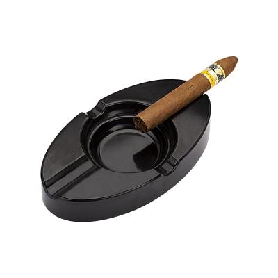 China Outdoor Black Ash Tray Glossy Cigar Rest Eco-Friendly Cigar Ashtray Cigarette For Indoor/Patio/Home/Office Accessories Cigar GIF for sale