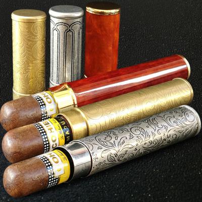 China Luxury Hot Selling Accessories Retro Round Tube Cigar High Quality Simple Smoking Packaging for sale