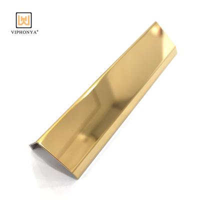 China Viphonya 2022 Modern Customized V Shaped Stainless Steel Profile Metal Tile Trim For Wall Corner SS304 for sale