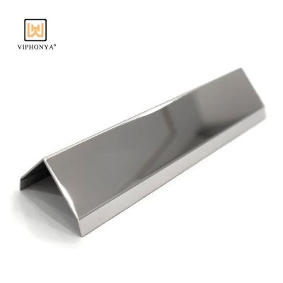 China Modern Viphonya Customized Decorative Stainless Steel V Shaped Profile Metal Tile Trim In Stock for sale