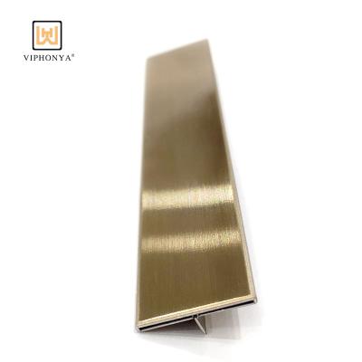 China Viphonya 2022 Modern T Customized Shaped Stainless Steel T Profile Metal Tile Trim Flooring for sale