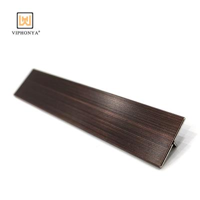 China Modern Decorative VIP TILE Sus316 T-Shape 304 Stainless Steel Wall Panels T Shaped Casting Edges Metal Brass Trim for sale