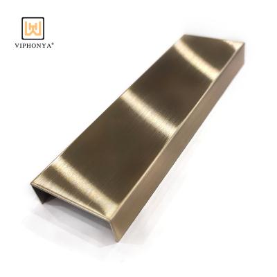 China Modern Viphonya Customized Stainless Steel U Shaped Strip U Profile Tile Trim Ceiling Corner Decor for sale