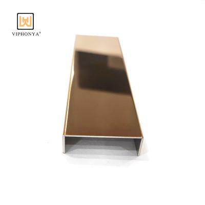 China Modern Viphonya Stainless Steel Profile U Shape Tile Trim Metal Profile For Carpet Table Top for sale