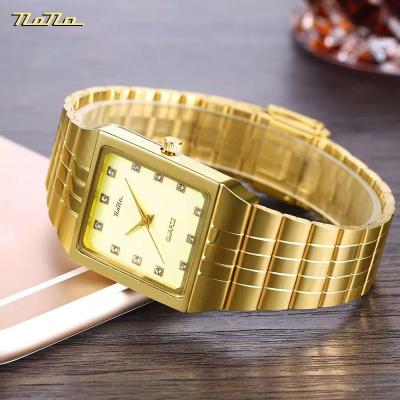 China Day/Date Nano Wlisth Brands Quartz Steel Cheap Watches Fashion Reloj Couple Watches Gold Set For Men And Woman Quartz Watches for sale