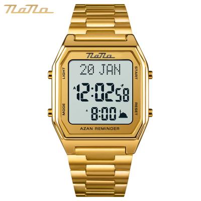 China Day/date stainless steel qibla alfajr wristwatch men fashion watch men fashion nano digital azan azan digital azan watch for sale