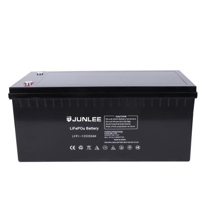 China Junlee 12v solar rechargeable lithium batteries all in one solar powered storage lifepo4 battery pack 250ah for sale