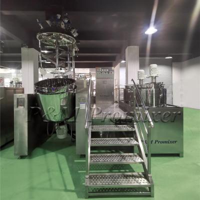 China Factory cosmetics production line vacuum turbo emulsifier mixer vacuum emulsifying mixer for sale