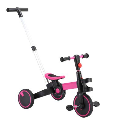 China Christmas Gift 2 in 1 Kids Tricycle Balance Bike Folding Trike View with Push Bar Bike 90*44*82cm for sale