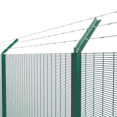 China High Security Anti Climb Flat Bar 358 Dense Mesh Fence Panel with Barbed Wire from Anping for sale