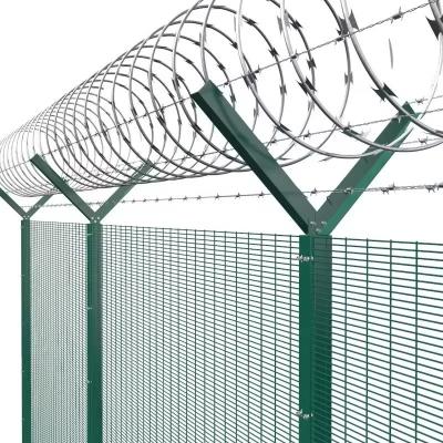 China Hot-dip Galvanizing Corromesh 358 Anti Climb Cut High Security Wire Mesh Fence Gate Door for House Railway Prison Airport for sale