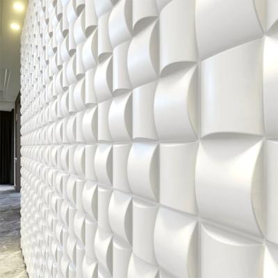 China Modern hotel decoration 3d wall paneling indoor interior geometric pvc waterproof Modern Wall Decor thermoforming for sale