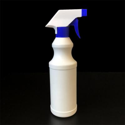 China Household Products Customized 500ml Empty HDPE Plastic Cleaner White Trigger Spray Bottle for sale