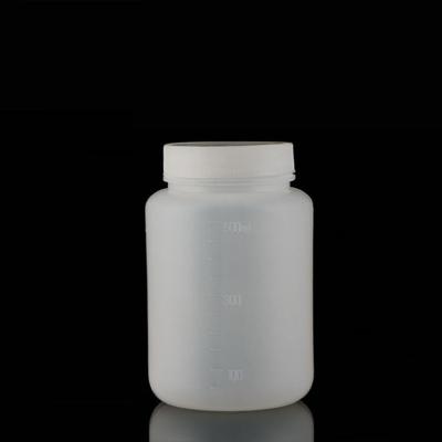 China Factory Price 500ml Lab Liquid Chemical HDPE Plastic Wide Mouth Reagent Bottle for sale