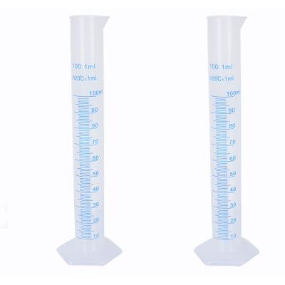 China Hospital Use 100ml Plastic Measuring Tube With Plastic Hexagonal Base for sale