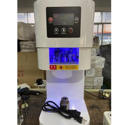 China New Arrival 110V 220V Tin Can Sealing Machine With Food Full Automatic Cup Holder For Bubble Tea Coffee for sale