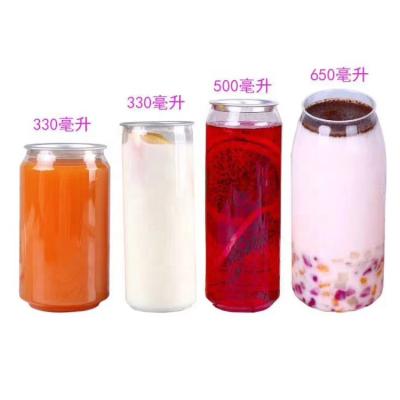 China Disposable Custom Beverage Can Transparent Plastic PET Open Box Easy Beverage Soft Box For Drinks Soda Coffee for sale