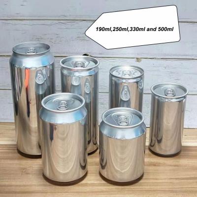 China Wholesale Food Grade 190ml, 250ml, 330ml And 500ml Custom Aluminum Beverage Logo Printed Beer Can With Lid 202# for sale