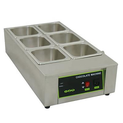 China Digital 12KG Capacity 6 Crucible Commercial Use 110V 220V Digital Electric Chocolate Melter for sale