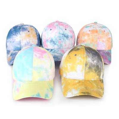 China Custom Wholesale JOINT JOINT Logo Cotton Tie Dye Baseball Hat Women's Baseball Cap for sale