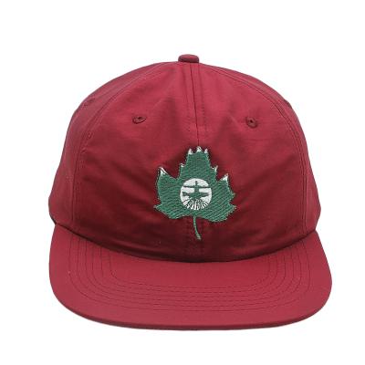 China COMMON Bill 6 Panel 100% Nylon Custom Flat Unstructured Hat With Embroidery Logo for sale