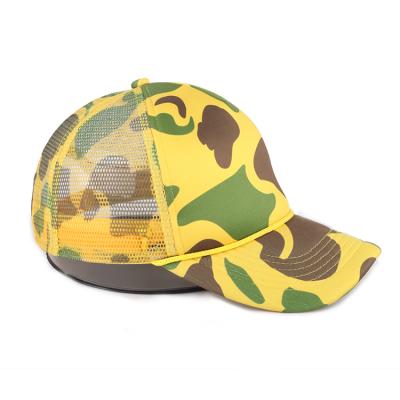 China COMMON 5 Panel White Foam Camouflage Trucker Hat Unstructured Private Label Orange For Men for sale