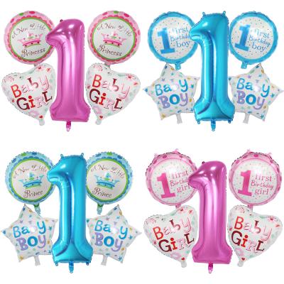 China Foil Baby Theme Party Foil Balloon Set Baby Shower Large Number Decorative Balloon for sale