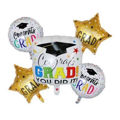 China New Multiple Combination Amazon Graduation Balloon College Party Decoration 5 Piece Graduation Balloon Group Combination Wholesalers for sale