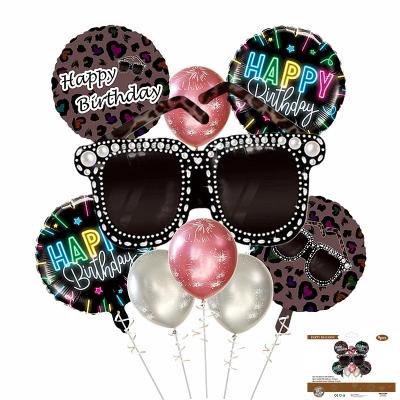 China Wholesale Diamond Leopard Print Glass Birthday Foil Balloon Bouquet for sale