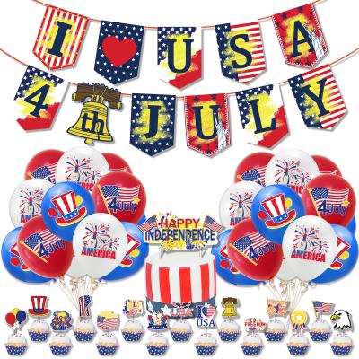 China Foil / Banner Paper Balloons Holiday Party Supplies Decoration Independence Day Theme Cake Plug-in Card for sale