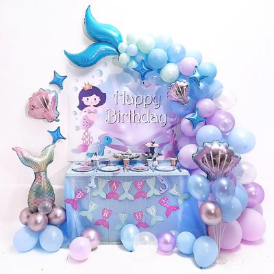 China New latex mermaid birthday party decoration themed latex balloon set for sale